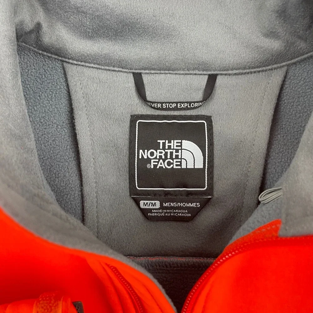 The North Face Mens Apex Bionic Softshell Jacket Orange Grey Medium Windproof